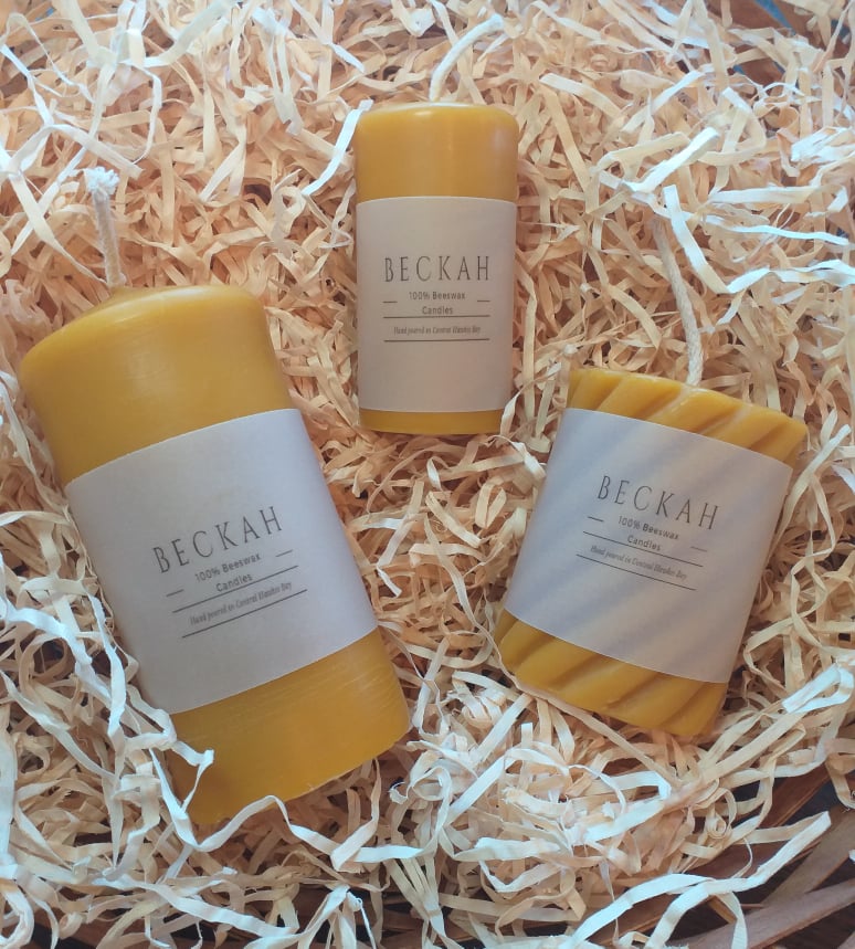 Classic Beeswax Pillar Large