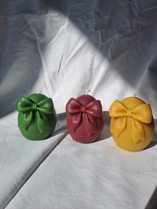 Bow Beeswax Egg Candle