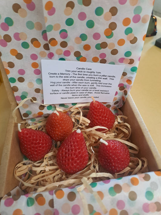 Strawberry Candles (five Pack)